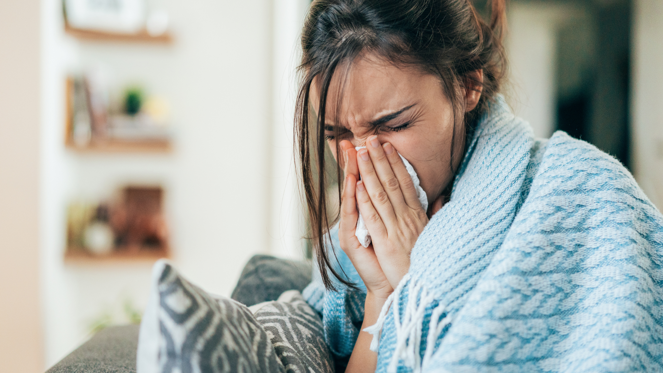 Prevent colds sick woman